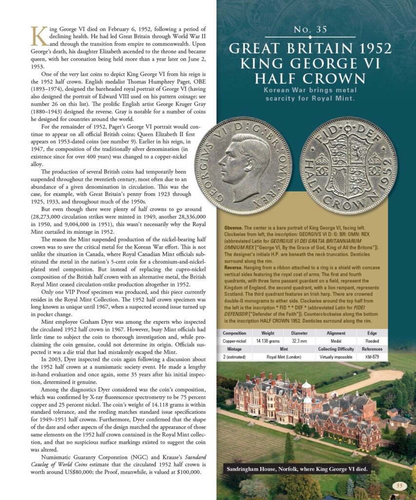 British Rarities Rank Among the 100 Greatest Modern World Coins