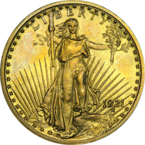 1921 $20 NGC PF64+ obverse