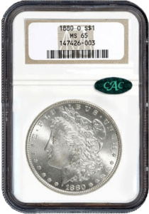 1880-O Morgan Dollar with CAC sticker