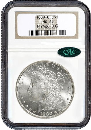 1880-O Morgan Dollar with CAC sticker