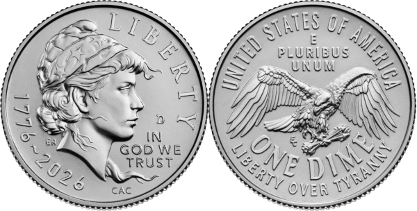 Emerging Liberty Dime obverse and reverse.